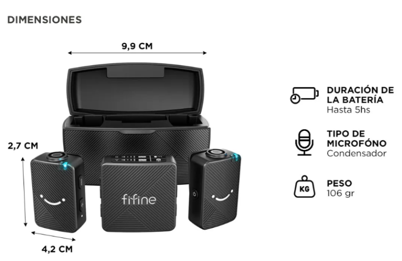MICROFONO CORBATERO  INALAMBRICO X2  TIPO C M9 FIFINE