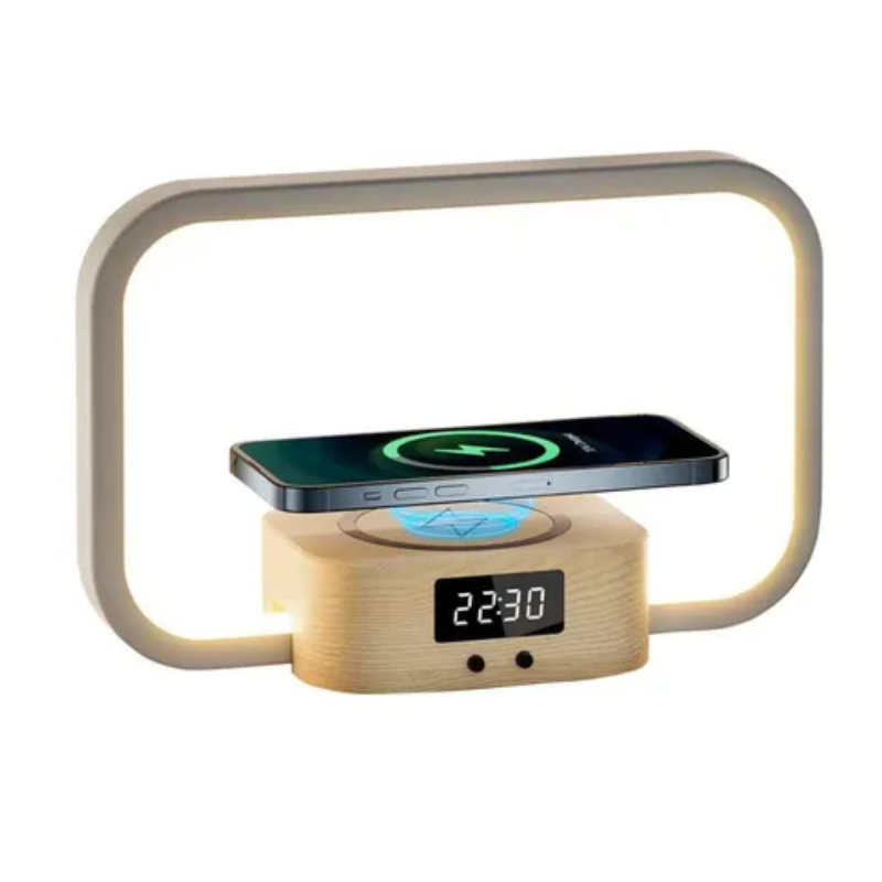 LAMPARA VELADOR RELOJ LED CON CARGA INALAMBRICA NM-LUMINA