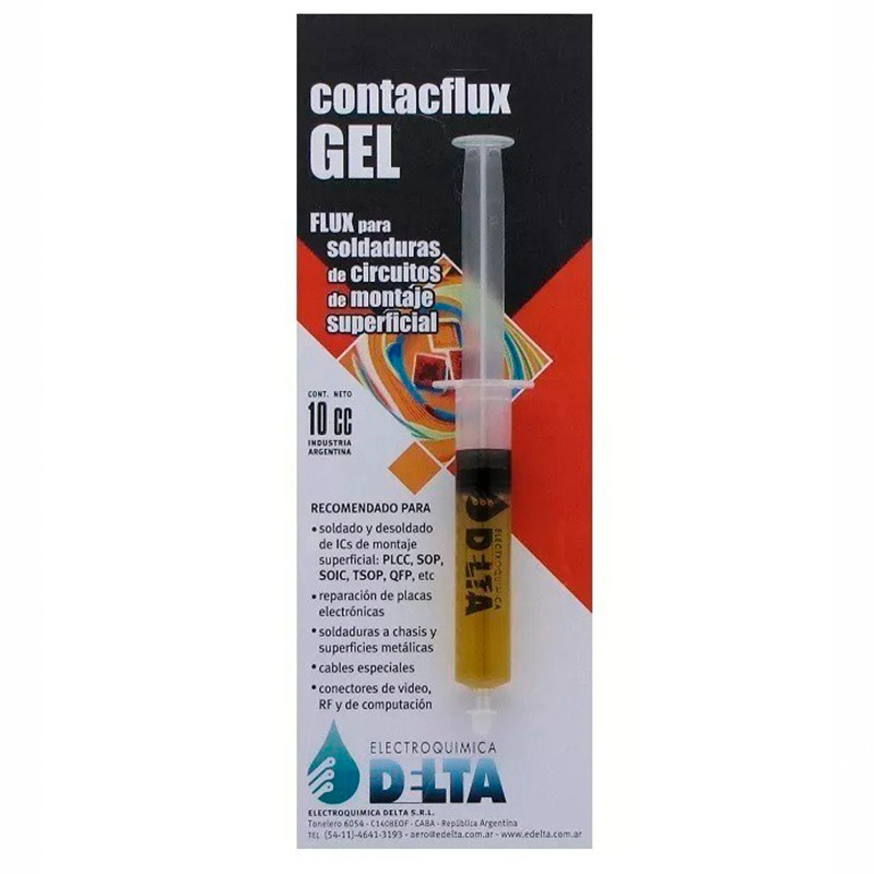 CONTACFLUX GEL 10CC DELTA (PROTECTOR PARA SOLDADURAS DE CIRCUITOS IMPRESOS)