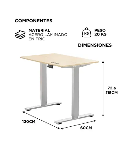 ESCRITORIO ARMADO REGULABLE COLOR MADERA GADNIC ESCRI011 120X60