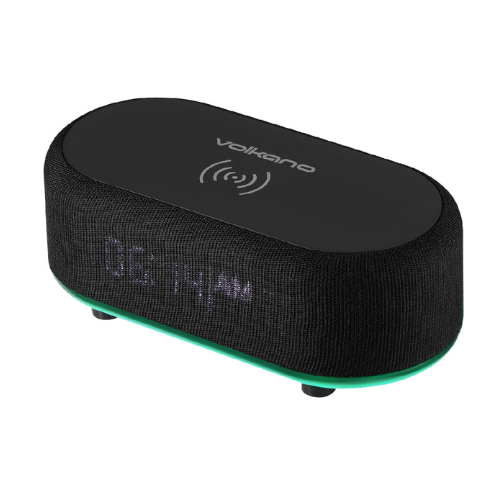 PARLANTE BLUETOOTH VOLKANO VK-3135-BK- CON ALARMA Y CARGADOR INALAMBRICO 15W