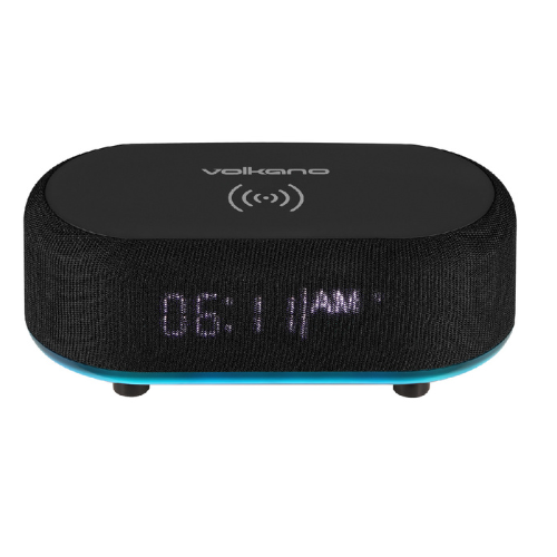 PARLANTE BLUETOOTH VOLKANO VK-3135-BK- CON ALARMA Y CARGADOR INALAMBRICO 15W