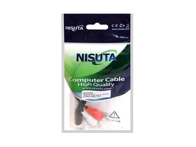 CABLE PLUG HEMBRA 3.5MM A 2 RCA 40CM NISUTA NSCAU35H
