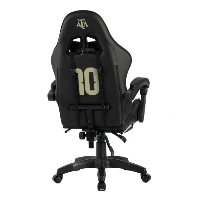 SILLA GAMER SIN ARMADO ALIVER AFA NEGRO Y DORADO CON MASAJEADOR Y APOYA PIES MODELO 10 AL-GC9008