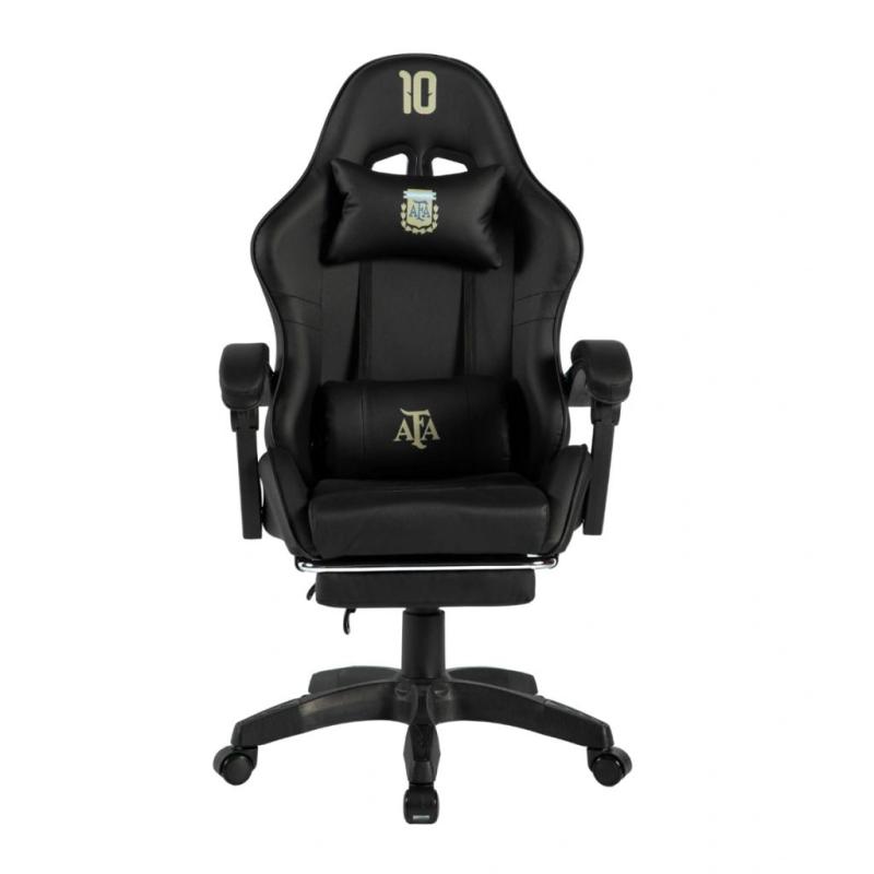 SILLA GAMER SIN ARMADO ALIVER AFA NEGRO Y DORADO CON MASAJEADOR Y APOYA PIES MODELO 10 AL-GC9008