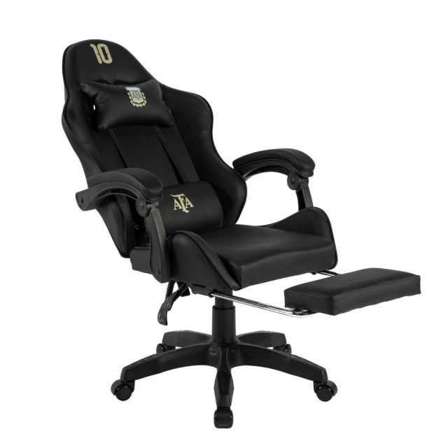 SILLA GAMER SIN ARMADO ALIVER AFA NEGRO Y DORADO CON MASAJEADOR Y APOYA PIES MODELO 10 AL-GC9008