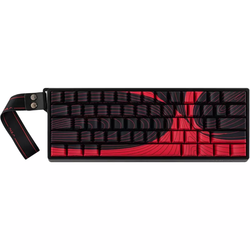TECLADO USB TIPO C GAMER MAGNETICO AULA WIN60 HE MAX NEGRO ROJO SWIRL SW WING CHUN