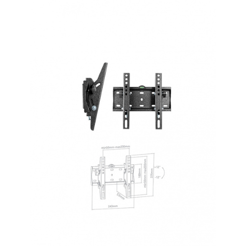 SOPORTE TV PARED FIJO C/INCLINACION 23 A 43" HASTA 45KG VESA HASTA 200*200 ONE BOX OB-IC24
