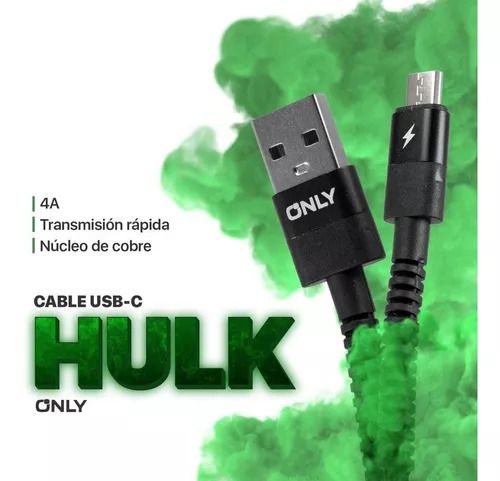 CABLE MICRO USB V8 ONLY MOD88 HULK 4.4A