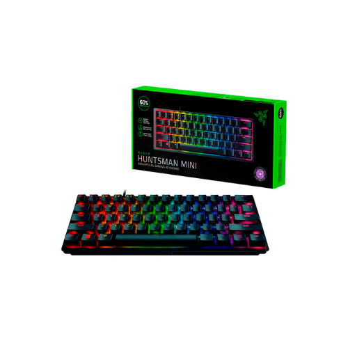 TECLADO USB GAMER RAZER HUNTSMAN MINI 60% OPTICAL SWITCH PURPLE SP LAYOUT BLACK RZ03-03392900-R311