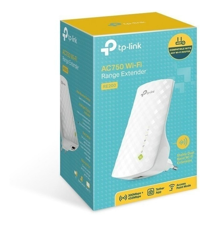 ACCESS POINT EXTENSOR WIFI TP-LINK RE200 AC750 DUAL BAND 2.4GHZ 300MBPS / 5GHZ 450MBPS