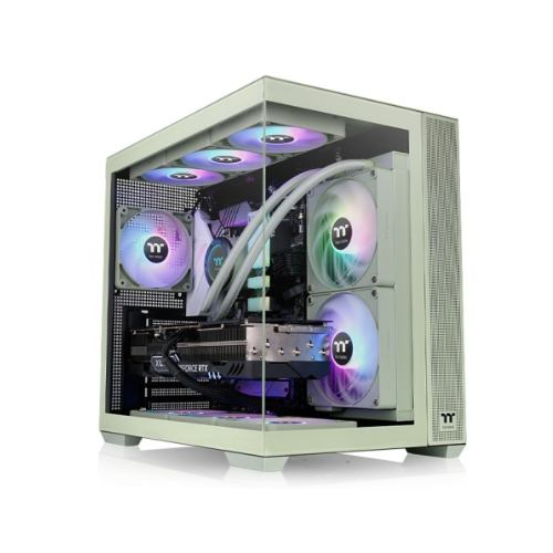 GABINETE (GM) MID TOWER THERMALTAKE VIEW 380 MATCHA GREEN / TG X2 / FAN ARGB X4 (3+1) / VGA 415MM / CA-1Z2-00MEWN-00