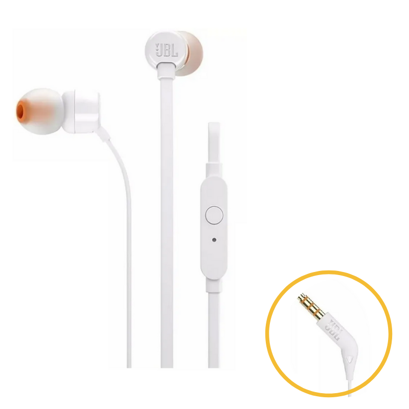AURICULAR JBL T110 BLANCO C/MIC