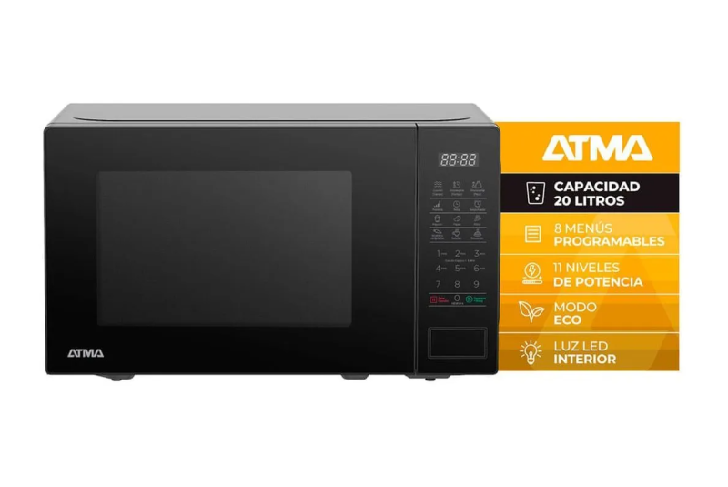 MICROONDAS ATMA MATDGB23UBN 23LT 900W DIGITAL CON GRILL NEGRO