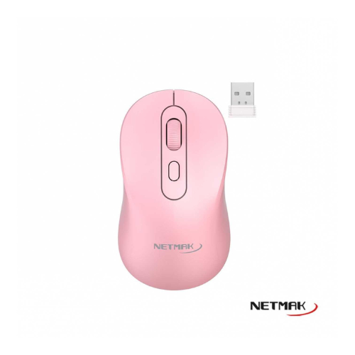 MOUSE INALAMBRICO NETMAK M640P ROSA