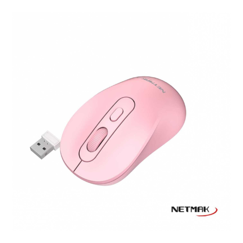 MOUSE INALAMBRICO NETMAK M640P ROSA
