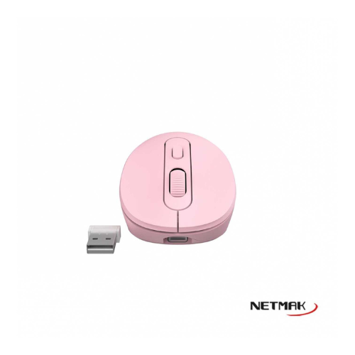 MOUSE INALAMBRICO NETMAK M640P ROSA