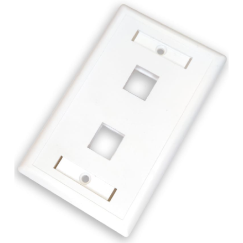 FACE PLATE 2 BOCAS P/JACK RJ45 GLC CE-4009 BLANCO EIA/TIA