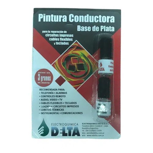 PINTURA CONDUCTORA (PLATA) 3GRS (REPARACION DE PISTAS EN PLACA) DELTA