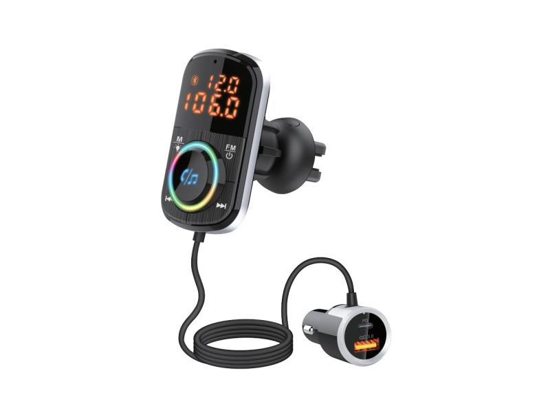 TRANSMISOR FM 12V AUTO + 2 PUERTO USB + PUERTO TIPO C  NISUTA NSFM72