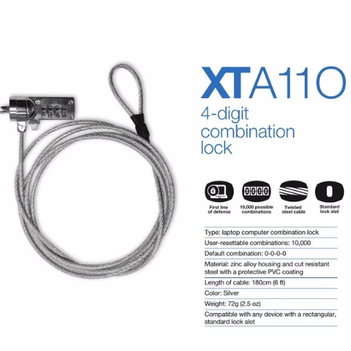 CANDADO SEGUR NB XTECH COMBINACION 4 DIG. XTA-110
