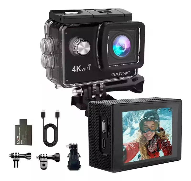 CAMARA DEPORTIVA 4K ACTION CAM SPORT GADNIC 4K 30FPS CARCASA SUMERGIBLE 30MT / 16MPX / LENTE 170� / BATERIA 900 MAH MCDEP017