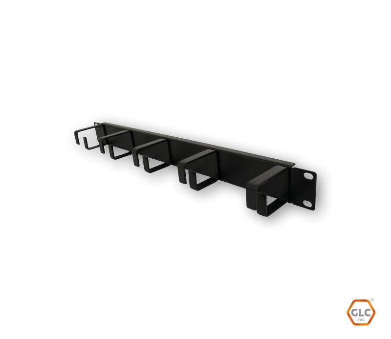 ORGANIZADOR 1U P/RACK 19`` HORIZONTAL SIMPLE NEGRO 5 ANILLAS GLC-ORGAB-001