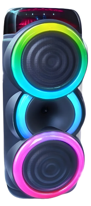 PARLANTE BT PORTATIL KIOTO TW2808 X2 8" USB-MP3-FM-TWS-MIC- C/REMOTO  60W RMS