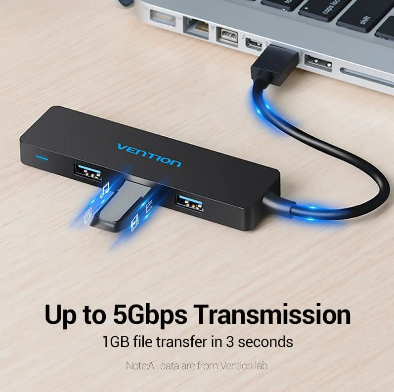 HUB USB 3.0 4P VENTION J43-B015 CH-VN-CHKBB