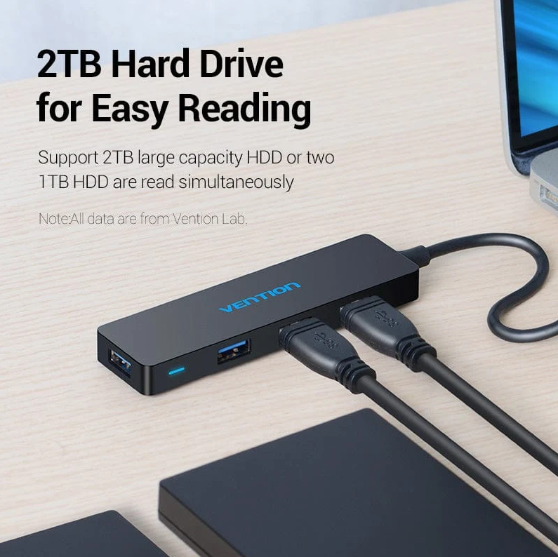 HUB USB 3.0 4P VENTION J43-B015 CH-VN-CHKBB