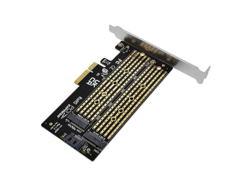 PLACA PCIE EXPRESS PARA 2 DISCOS M.2 SSD NVME Y NGFF SATA NSPLPCIEM2