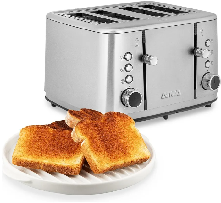 TOSTADORA ELECTRICA TO9000IP 1850W INOX  7 NIVELES 4 RANURAS ATMA