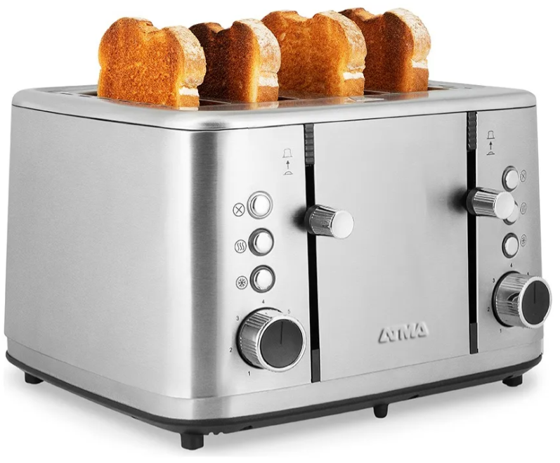 TOSTADORA ELECTRICA TO9000IP 1850W INOX  7 NIVELES 4 RANURAS ATMA