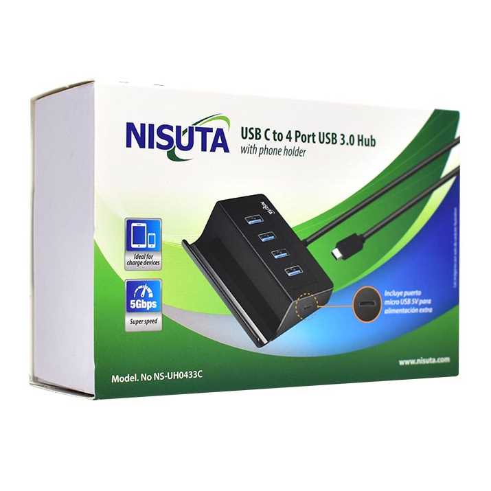 HUB USB TIPO C 3.0 4P  NISUTA NSUH0433C
