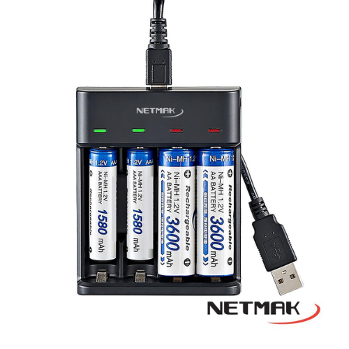 CARGADOR DE PILA X4 AAA AA NM-CH4 HASTA 1.2V