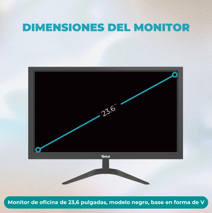 MONITOR LED 23.6" GLOBAL FHD VGA HDMI + INCLUYE CABLE HDMI