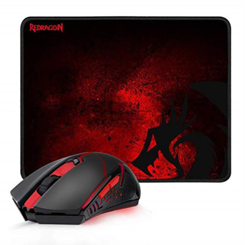 COMBO GAMER MOUSE CABLEADO CENTROPHORUS + MOUSEPAD PISCES NEGRO/ROJO M601WL-BA REDRAGON