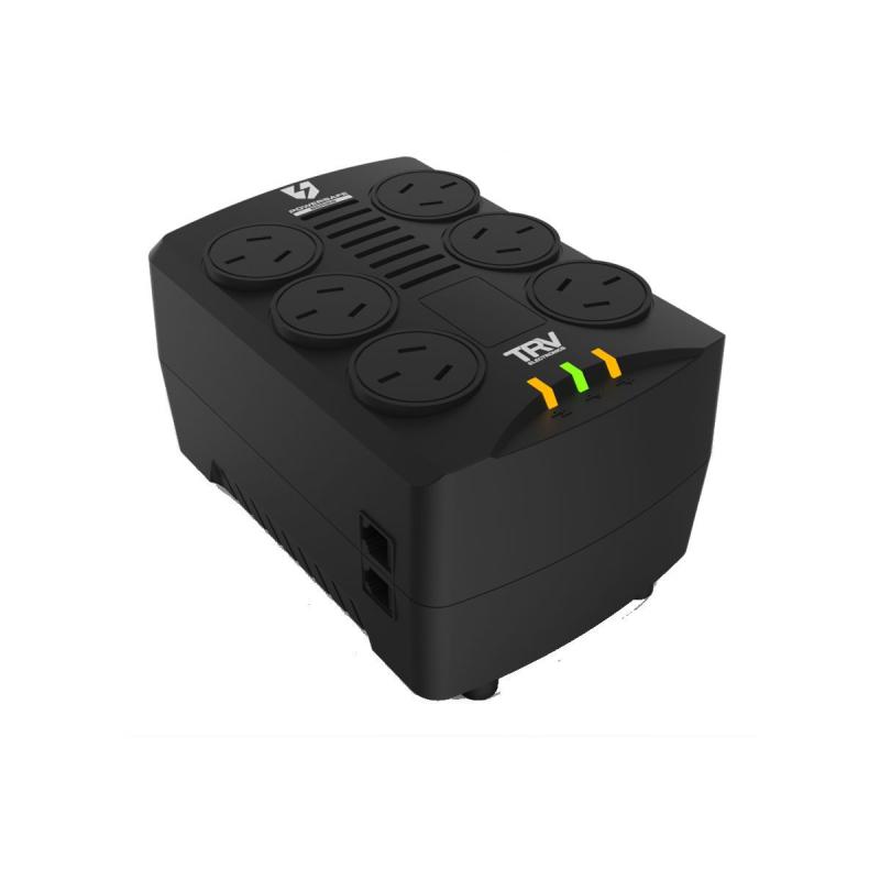 ESTABILIZADOR TRV POWERSAFE 1I 6TOMAS/RJ45/600/1200VA