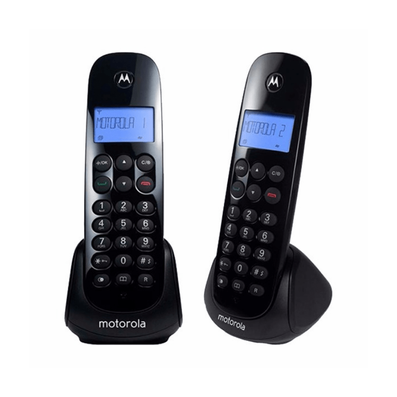 TELEFONO INALAMBRICO MOTOROLA M700-2  2 TERMINALES/ ID LLAMADA/DISPLAY/DIR NEGRO