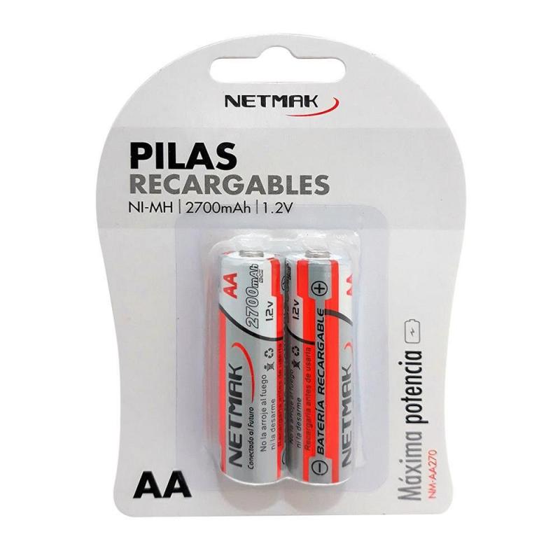 PILA AA RECARGABLE 2700MAH X2 UNIDAD NI-MH 1.2V NM-AA270
