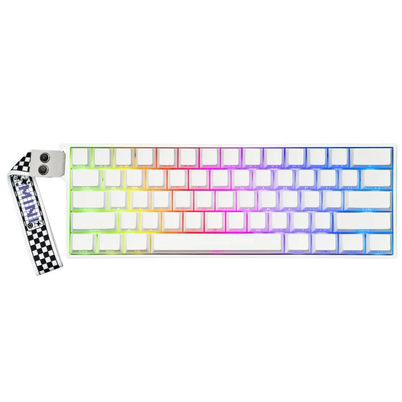 TECLADO USB TIPO C / INALAMBRICO 2.4GHZ / BT GAMER MAGNETICO AULA MINI60 HE PRO BLANCO 60% RGB SW MISTCLOUD INGLES - 6978080502193
