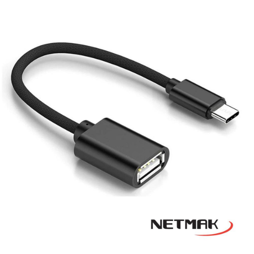 ADAPTADOR USB TIPO C A USB HEMBRA OTG NETMAK NM-C104