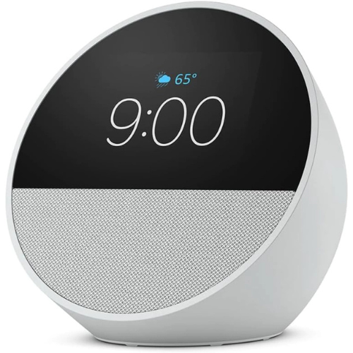 PARLANTE CON RELOJ - ASISTENTE ALEXA ECHO SPOT SPEAKER BLANCO 2 GEN 2024 (NO INCLUYE CARGADOR)