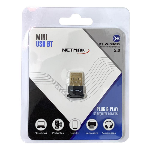 RECEPTOR USB A BLUETOOTH 5.0  DONGLE  NETMAK NM-BT9