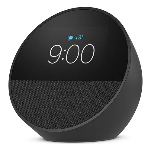 PARLANTE CON RELOJ - ASISTENTE ALEXA ECHO SPOT SPEAKER NEGRO 2 GEN 2024 (NO INCLUYE CARGADOR)