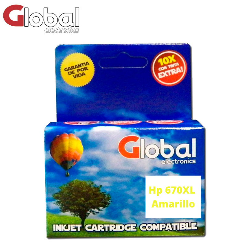 GLOBAL HP 670XL AMARILLO  P/3525/4615/4625