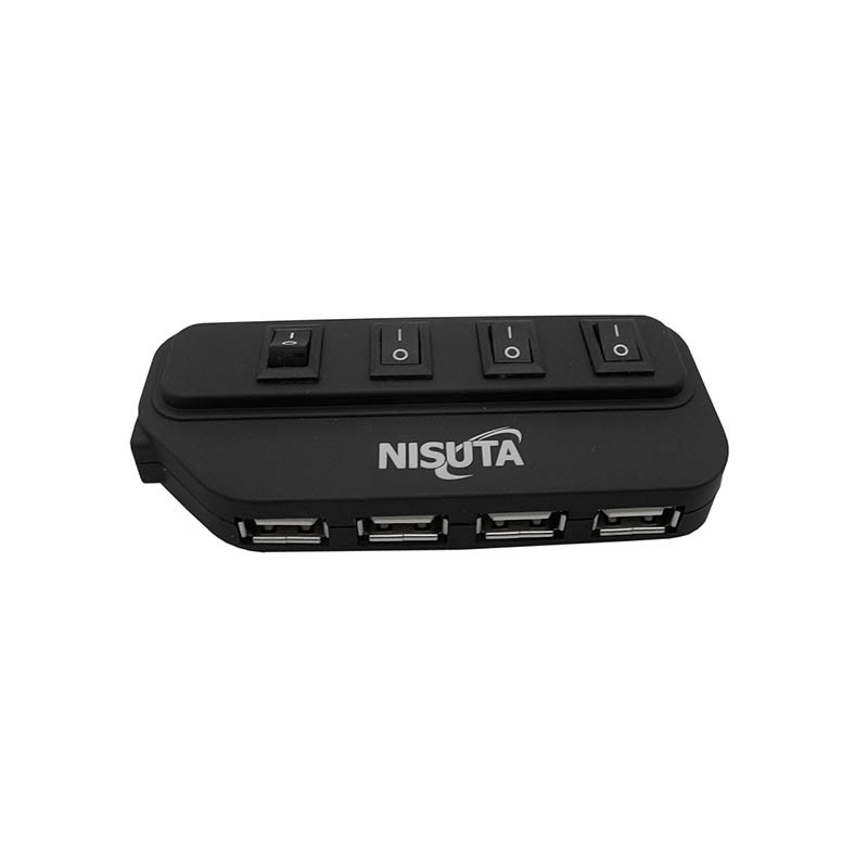 HUB USB 2.0 4P NISUTA NSUH2083 C/BOTON DE APAGADO