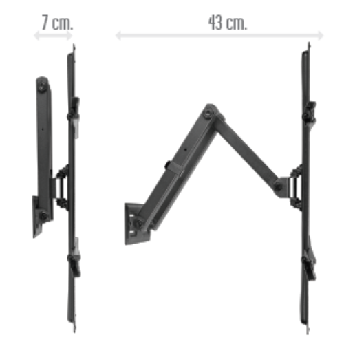SOPORTE TV PARED DOBLE BRAZO 32 A 65" HASTA 35KG VESA HASTA 400*400  ONE BOX OB-SMC35