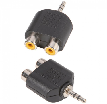 ADAPTADOR PLUG  3.5 MACHO A  2 RCA HEMBRA