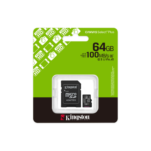 MEM MICRO SDXC CL10 64GB U1 KINGSTON CANVAS SELECT PLUS SDCS3 100MB C/ADAPTADOR